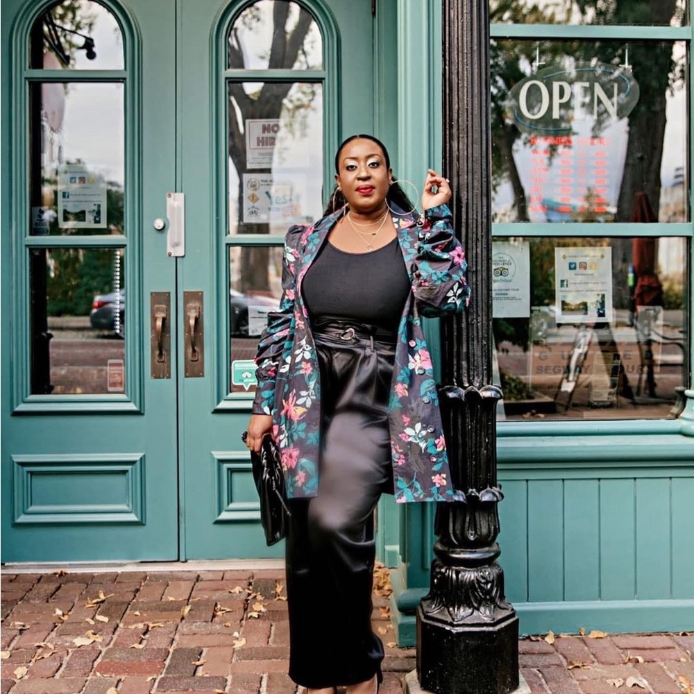 Floral Black Women's long blazer/dress